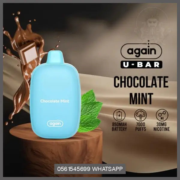 Again U-Bar 7000 Puffs 30Mg Chocolate Mint / 1 Device Disposable