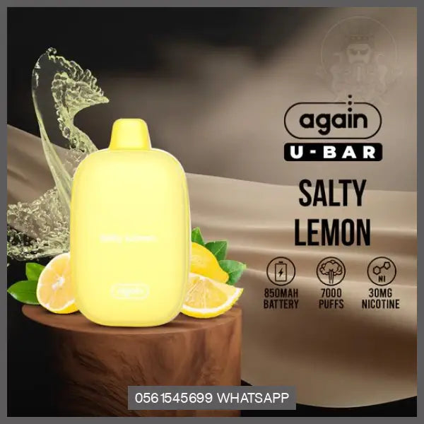 Again U-Bar 7000 Puffs 30Mg Salty Lemon / 1 Device Disposable