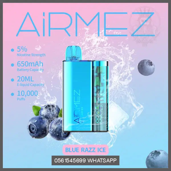 Airmez 10000 Disposable Vape 50Mg Blue Razz Ice / 1 Device Disposable