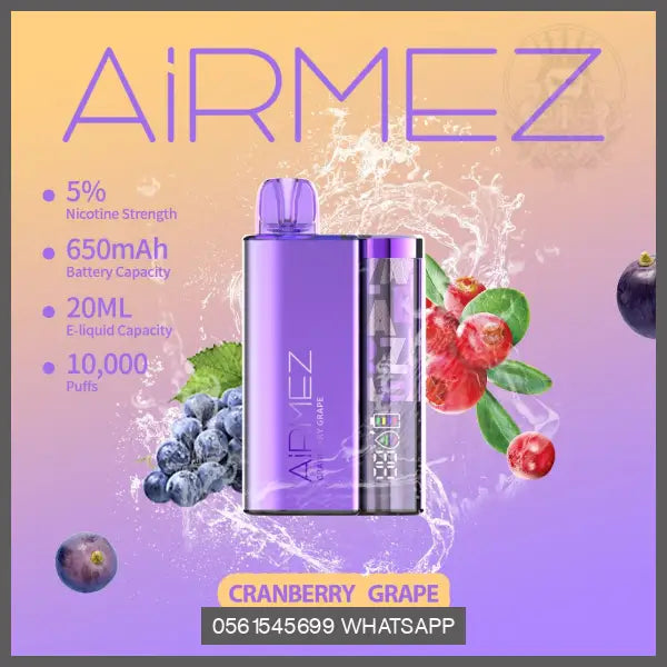 Airmez 10000 Disposable Vape 50Mg Cranberry Grape / 1 Device Disposable