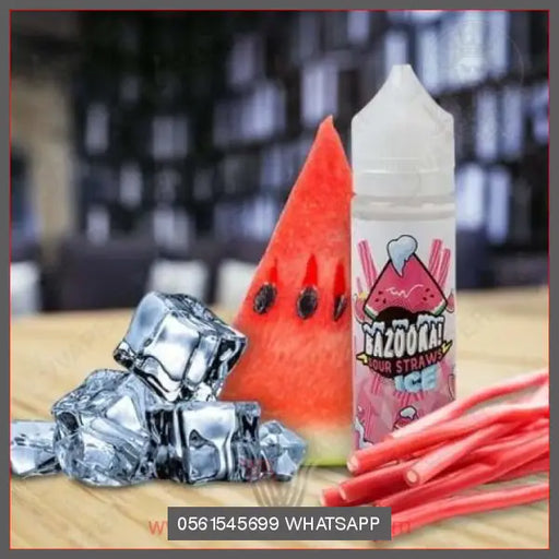 Bazooka Sour Straws Ice Watermelon Ice Sour Straws 60ML OV Store Arab Emirates  Bazooka