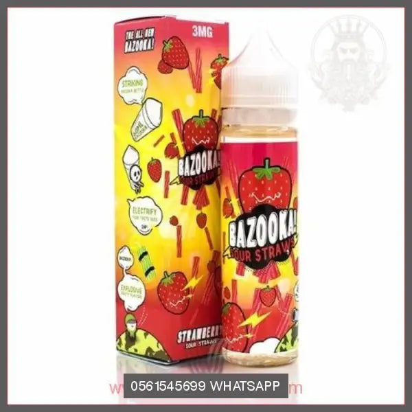 Bazooka Strawberry Sour Straws 60ML OV Store Arab Emirates  Bazooka