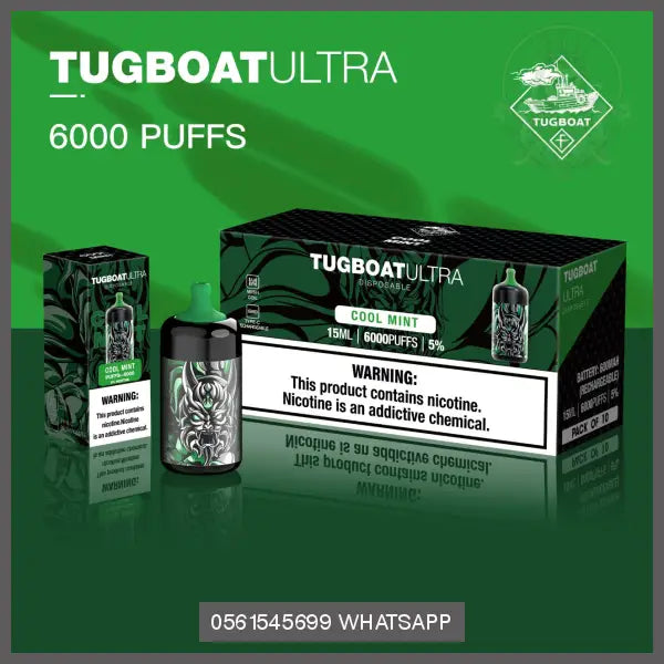 Cool Mint Tugboat Ultra 6000Puffs Disposable OV Store Arab Emirates  Tugboat