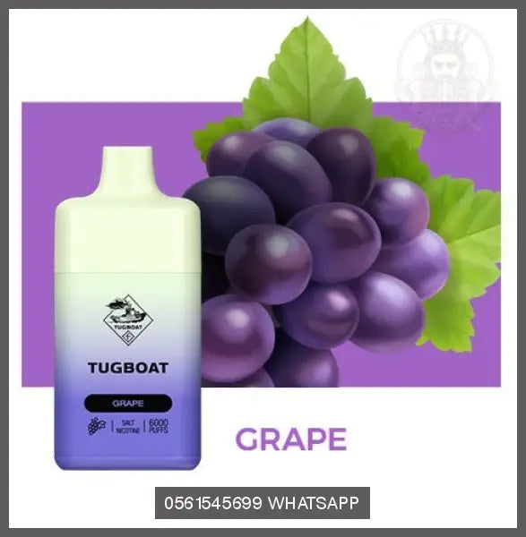 Grape Tugboat Box 6000Puffs Disposable Rechargeable OV Store Arab Emirates  Tugboat
