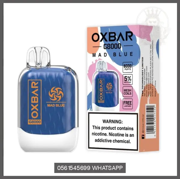 Oxbar G8000 Disposable Vape 50Mg Mad Blue Disposable