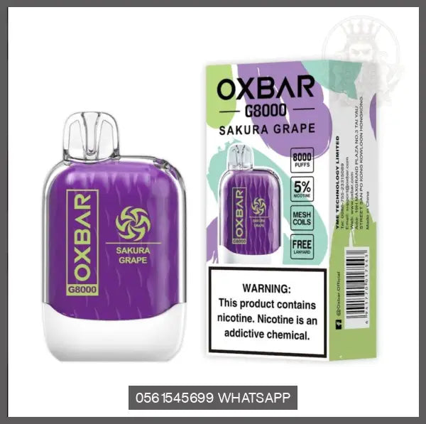 Oxbar G8000 Disposable Vape 50Mg Sakura Grape Disposable