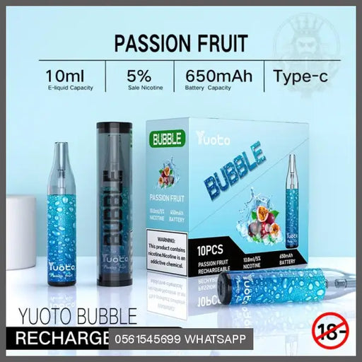 Passion Fruit Yuoto Bubble Disposable Vape Kit 4000 Puffs Rechargeable OV Store Arab Emirates  yuoto