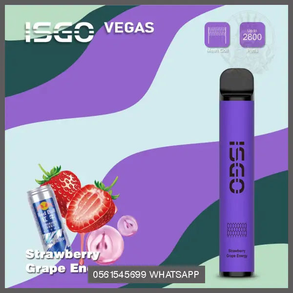 Strawberry Grape Energy ISGO Vegas 2800 Puffs 20MG OV Store Arab Emirates  I S G O