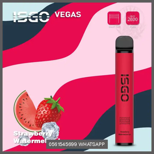 Strawberry Watermelon Ice ISGO Vegas 2800 Puffs 20MG OV Store Arab Emirates  I S G O