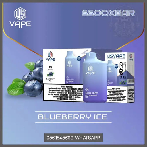 USVape Blueberry Ice 6500XBAR Disposable OV Store Arab Emirates  USVape