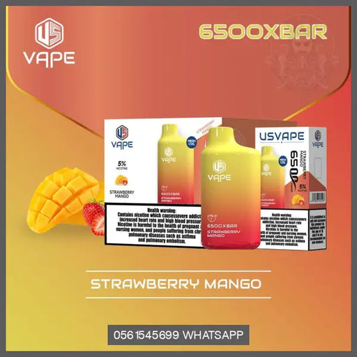 USVape Strawberry Mango 6500XBAR Disposable OV Store Arab Emirates  USVape