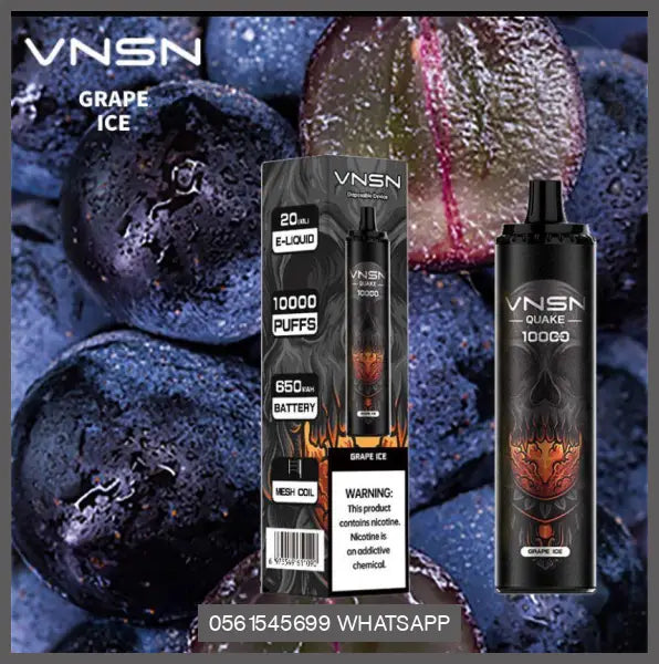 Vnsn Quake Disposable 10000 Puffs Grape Ice / 1 Device Disposable