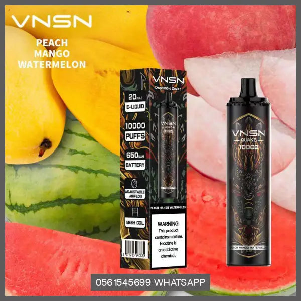 Vnsn Quake Disposable 10000 Puffs Peach Mango Watermelon / 1 Device Disposable