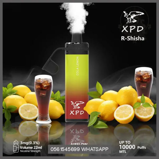 Xpd R Shisha 10000 Puffs Disposable Vape (Dl 3Mg) Cola Lemon Disposable