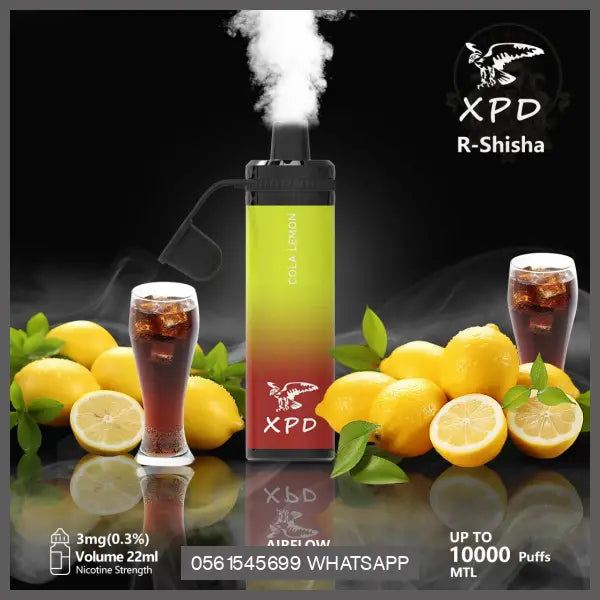 Xpd R Shisha 10000 Puffs Disposable Vape (Dl 3Mg) Cola Lemon Disposable