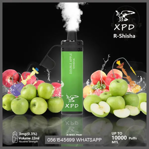 Xpd R Shisha 10000 Puffs Disposable Vape (Dl 3Mg) Double Apple Disposable