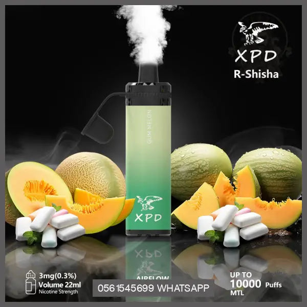 Xpd R Shisha 10000 Puffs Disposable Vape (Dl 3Mg) Gum Melon Disposable