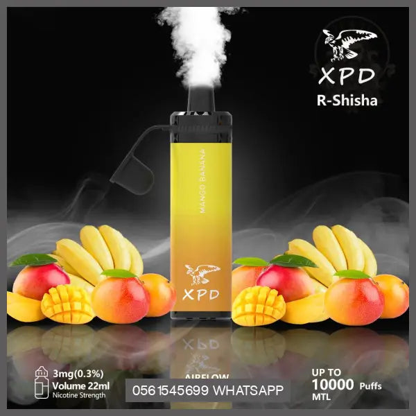 Xpd R Shisha 10000 Puffs Disposable Vape (Dl 3Mg) Mango Banana Disposable