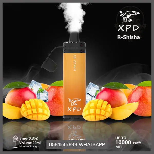 Xpd R Shisha 10000 Puffs Disposable Vape (Dl 3Mg) Mango Ice Disposable