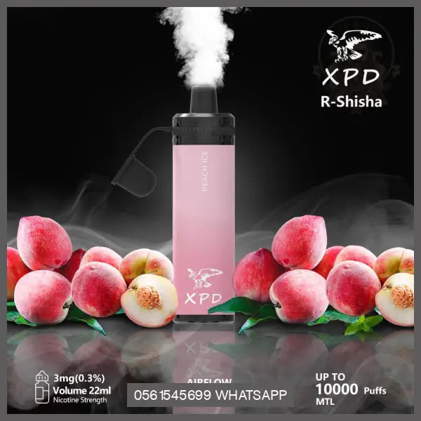 Xpd R Shisha 10000 Puffs Disposable Vape (Dl 3Mg) Peach Ice Disposable