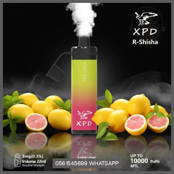 Xpd R Shisha 10000 Puffs Disposable Vape (Dl 3Mg) Pink Lemon Disposable