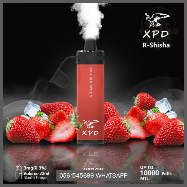Xpd R Shisha 10000 Puffs Disposable Vape (Dl 3Mg) Strawberry Ice Disposable